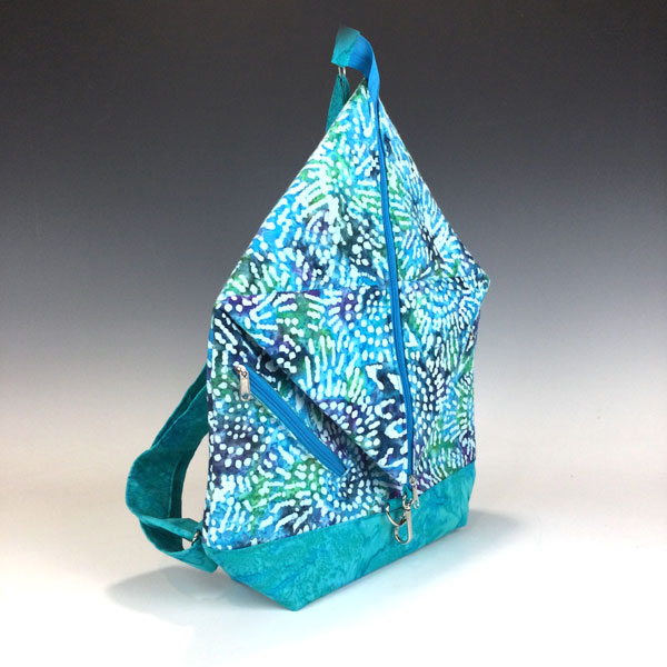 Teal Batik Rucksack Backpack by Dots by The Bay - Image 2